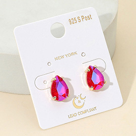 Teardrop Gemstone Cluster Stud Earrings
