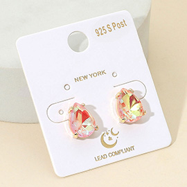 Teardrop Gemstone Cluster Stud Earrings
