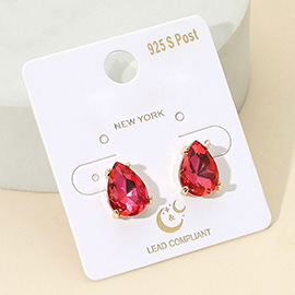Teardrop Gemstone Cluster Stud Earrings