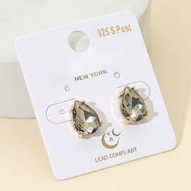 Teardrop Gemstone Cluster Stud Earrings