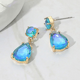 Teardrop Stone Cluster Dangle Earrings