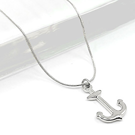 Stainless Steel Anchor Pendant Necklace
