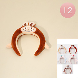 12PCS - Plush Bunny Monster Character Headbands