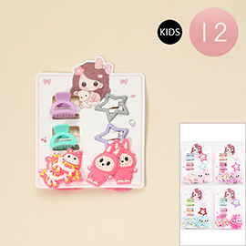12 SET OF 8 - Kids Monster Character Hair Accessories Set