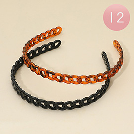 12 SET OF 2 - Resin Chain Link Headband Set