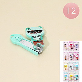 12PCS - Cute Animal Character Nail Clippers