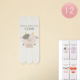 12 SET OF 2 - Adorable Animal Printed Nail Files