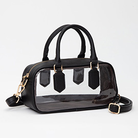 Transparent Structured Top Handle Handbag / Crossbody Bag