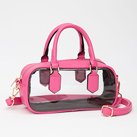 Transparent Structured Top Handle Handbag / Crossbody Bag