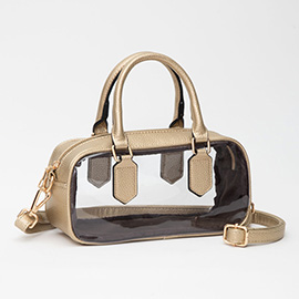 Transparent Structured Top Handle Handbag / Crossbody Bag