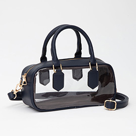 Transparent Structured Top Handle Handbag / Crossbody Bag