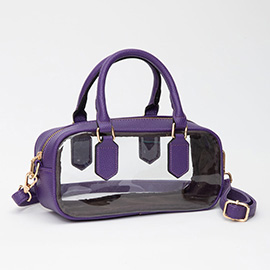 Transparent Structured Top Handle Handbag / Crossbody Bag