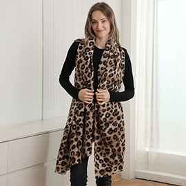 Leopard Print Oblong Scarf