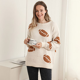 Cozy Football Crew Neck Sweater
